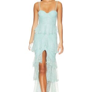 Majorelle Zelda Fitz Gown Lace dress In sky blue